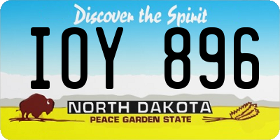 ND license plate IOY896