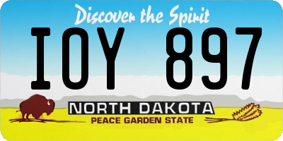 ND license plate IOY897
