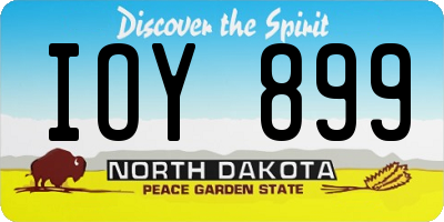 ND license plate IOY899