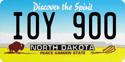 ND license plate IOY900