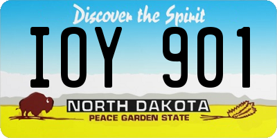 ND license plate IOY901