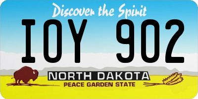 ND license plate IOY902