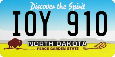 ND license plate IOY910