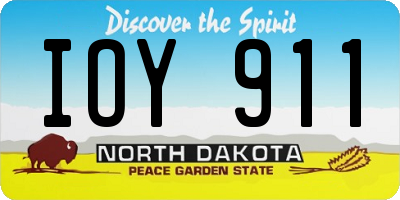 ND license plate IOY911