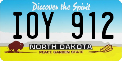ND license plate IOY912