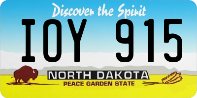 ND license plate IOY915