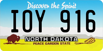 ND license plate IOY916