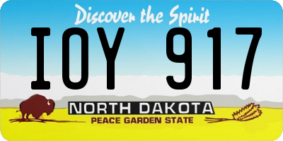 ND license plate IOY917