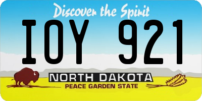 ND license plate IOY921