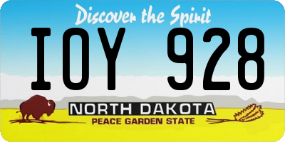 ND license plate IOY928