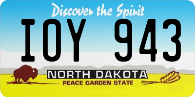 ND license plate IOY943