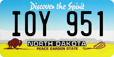 ND license plate IOY951