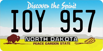 ND license plate IOY957