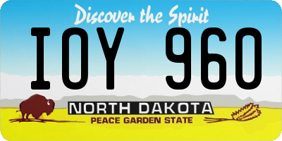 ND license plate IOY960