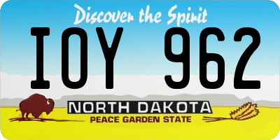 ND license plate IOY962