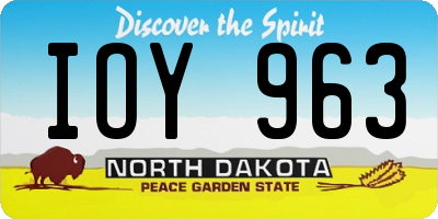 ND license plate IOY963