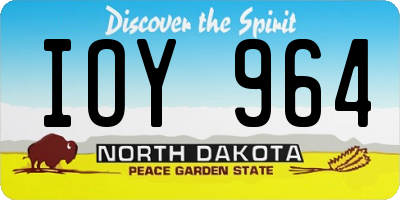 ND license plate IOY964