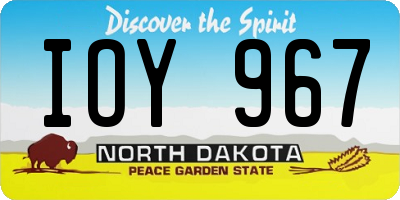 ND license plate IOY967