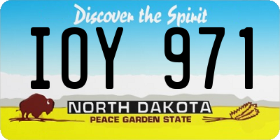 ND license plate IOY971