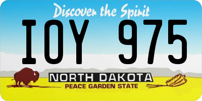 ND license plate IOY975