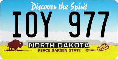 ND license plate IOY977