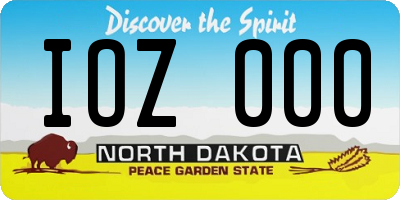 ND license plate IOZ000