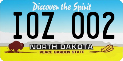 ND license plate IOZ002