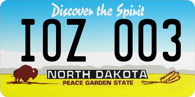 ND license plate IOZ003