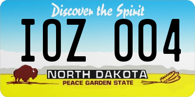 ND license plate IOZ004