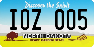 ND license plate IOZ005