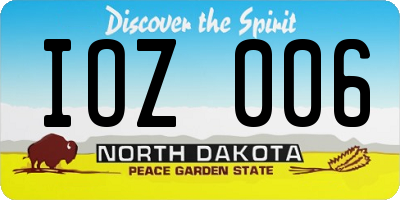 ND license plate IOZ006