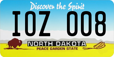 ND license plate IOZ008