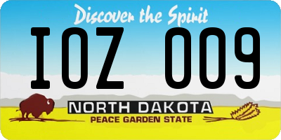 ND license plate IOZ009