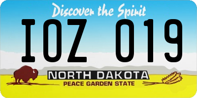 ND license plate IOZ019