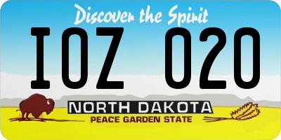 ND license plate IOZ020