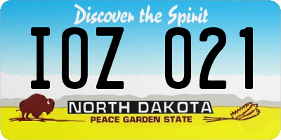 ND license plate IOZ021
