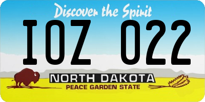ND license plate IOZ022