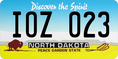 ND license plate IOZ023