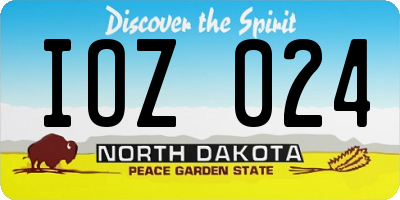 ND license plate IOZ024