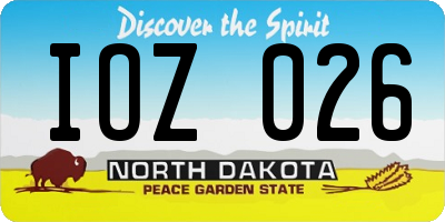 ND license plate IOZ026