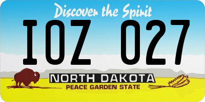 ND license plate IOZ027