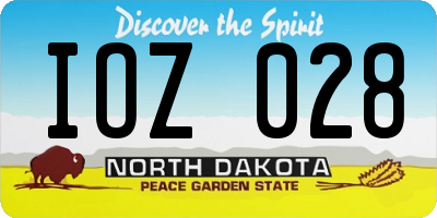 ND license plate IOZ028