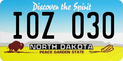 ND license plate IOZ030