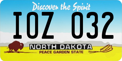 ND license plate IOZ032