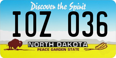 ND license plate IOZ036
