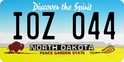 ND license plate IOZ044