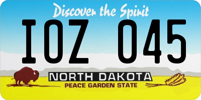 ND license plate IOZ045
