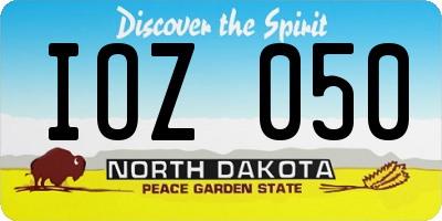 ND license plate IOZ050