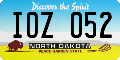 ND license plate IOZ052