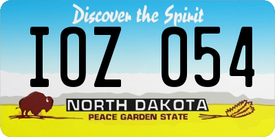 ND license plate IOZ054